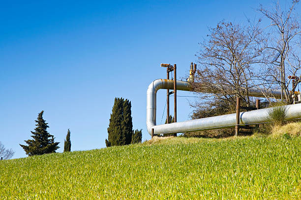 istock Geothermal power plant in Tuscany hills 465068476