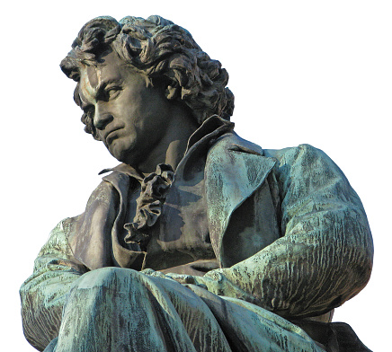 Sculpture by Ludwig van Beethoven in Vienna.