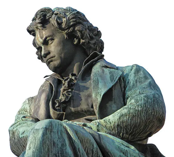 Sculpture by Ludwig van Beethoven in Vienna.