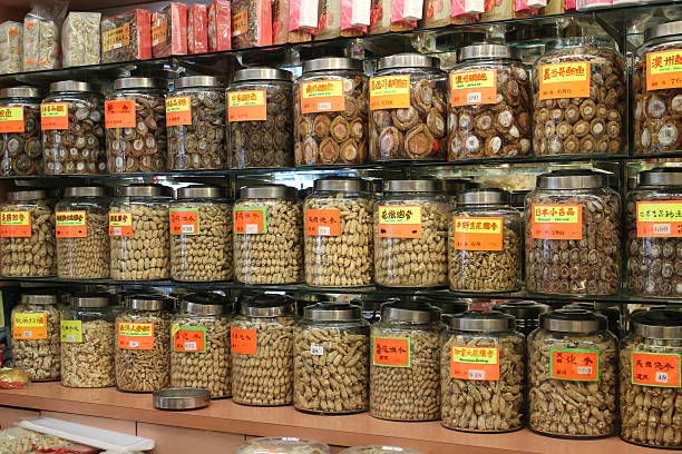 istock Dried Ginseng Roots and abalones 465069478