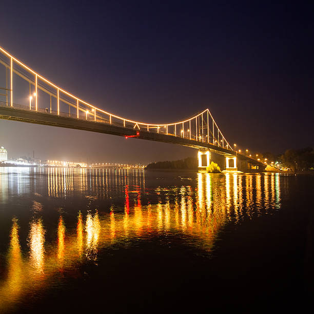 Footbridge in autumn Kiev