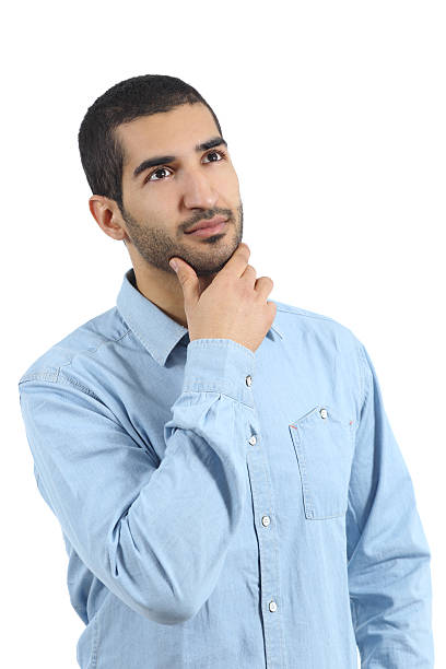 istock Arab casual man thinking and looking above 465070339