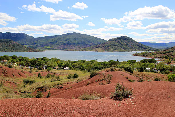 Lake Salagou. stock photo