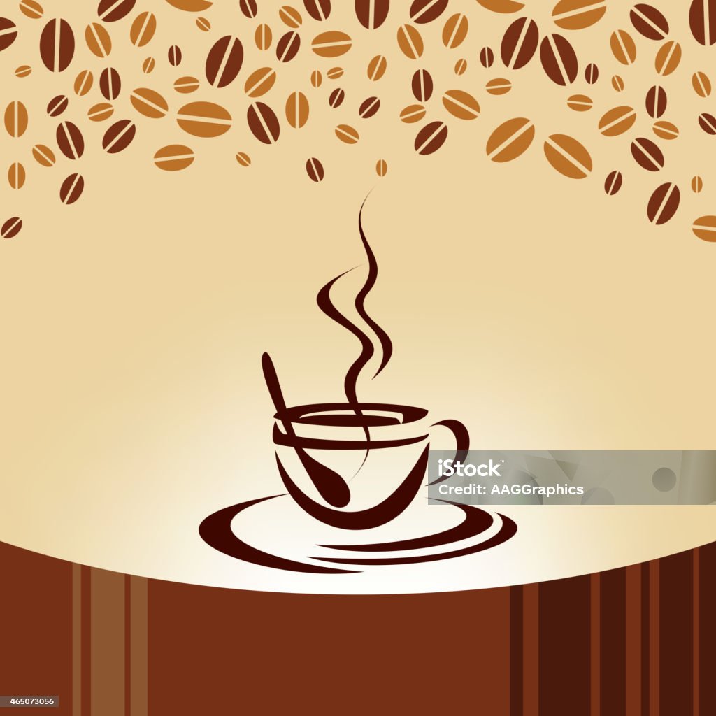 Coffee Cup and Beans Illustration Vector - Coffee Cup and Beans Illustration 2015 stock vector