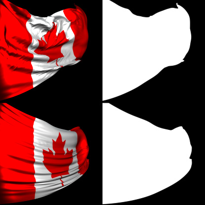 Waving Canadian Flags with Alpha Channels