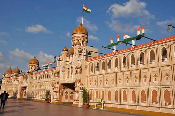 Dubai, UAE - February 12, 2014: India pavilion at Global Village in Dubai, UAE. It is claimed to be the world's largest tourism, leisure and entertainment project.