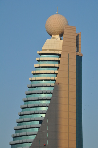 Dubai, UAE - February 11, 2014: Etisalat Tower 2 in Dubai, UAE. Emirates Telecommunications Corporation (Etisalat) is a UAE based telecommunications services provider.