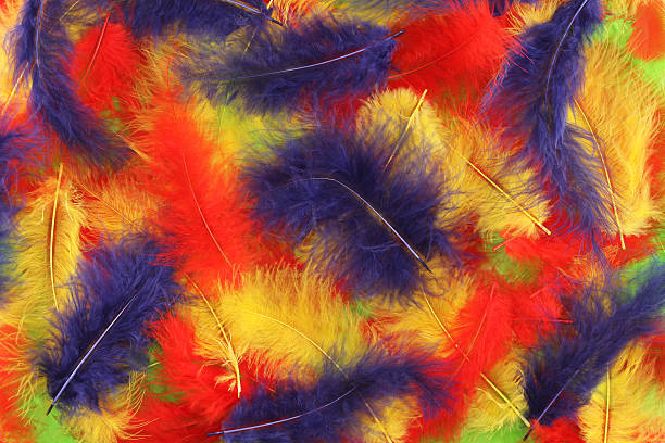 istock Red, blue, yellow, green plumes background 465078518