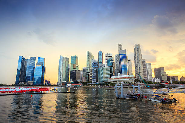 istock Skyline of Singapore at a beautiful sunset 465081138