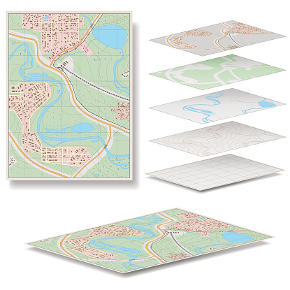 Vector Map Files Vector Map Stock Illustration - Download Image Now - Layered, Map ...