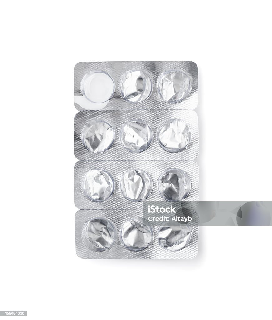 Aluminium Foil Blister Pack Aluminium Foil Blister Pack , clipping path , isolated on white Empty Stock Photo