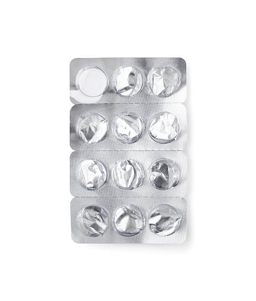 Aluminium Foil Blister Pack Aluminium Foil Blister Pack , clipping path , isolated on white tablets blister stock pictures, royalty-free photos & images