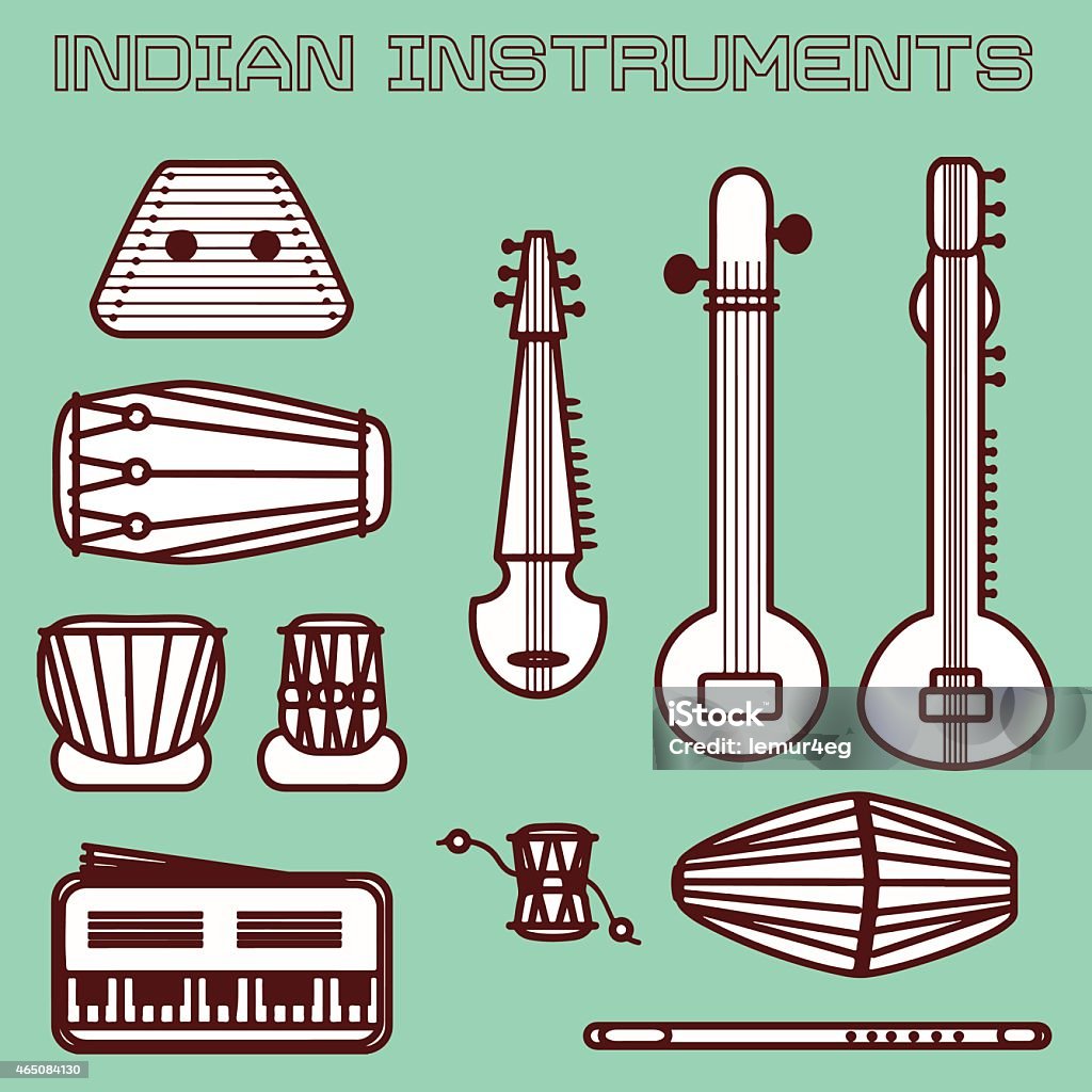 Indian Instruments Background Indian Instruments Stock Illustration - Download Image Now - 2015 ...