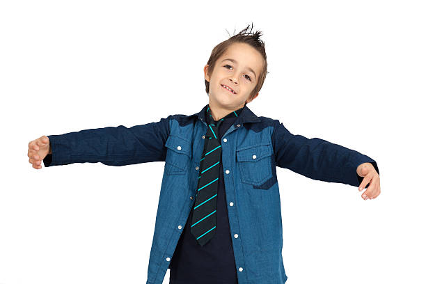 istock Handsome child doing different expressions in different sets of clothes 465086828