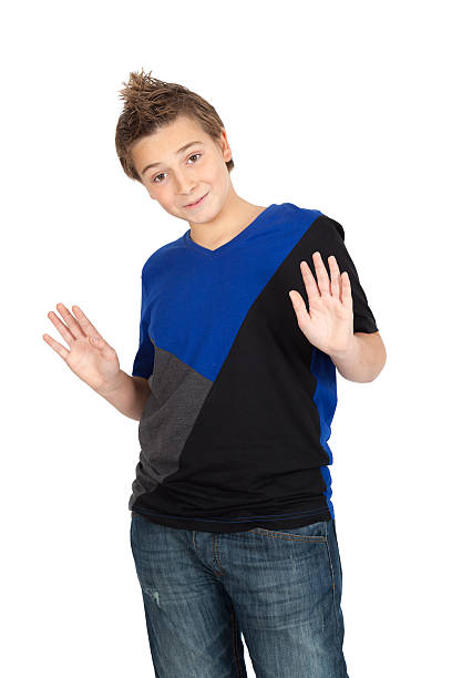 istock Handsome child doing different expressions in different sets of clothes: 465086984