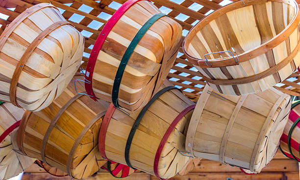 istock Woven baskets hanging from the roof 465087008