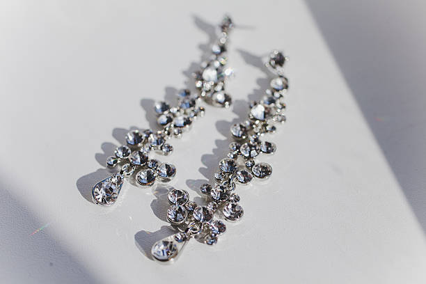 istock Elegant bridal luxury earrings. Wedding accessories 465087718
