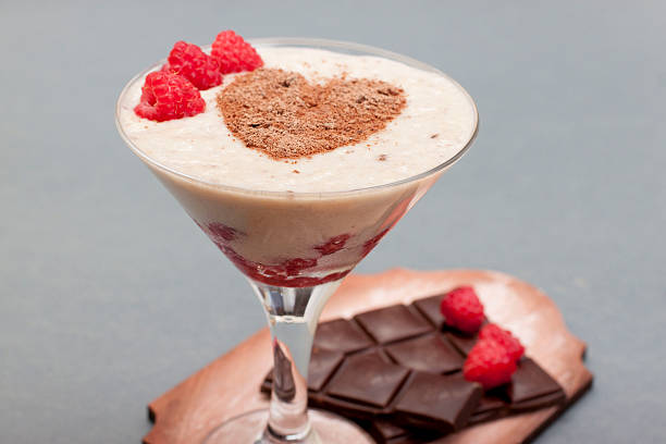 istock Cocktail of banana, raspberry and chocolate. 465088065