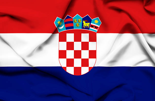 istock Croatia waving flag 465088153