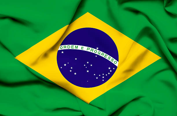 istock Brazil waving flag 465088419