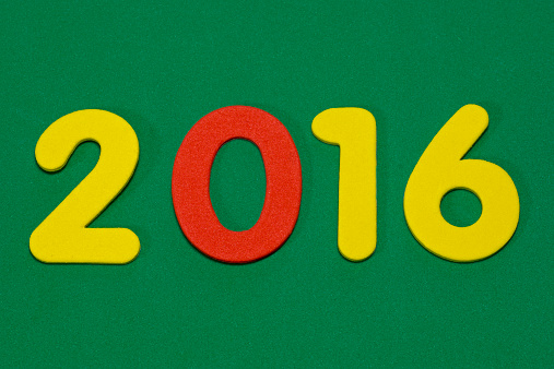 Year 2016, green background