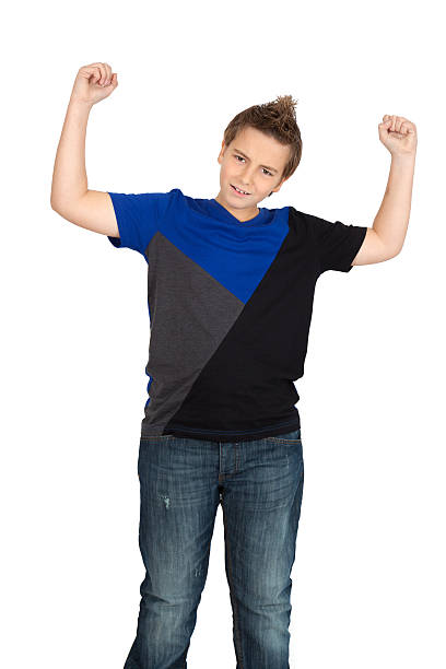 istock Handsome child doing different expressions in different sets of clothes 465088794