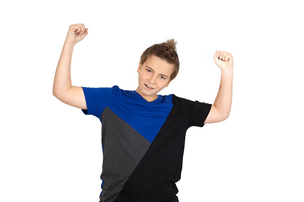 istock Handsome child doing different expressions in different sets of clothes 465090868