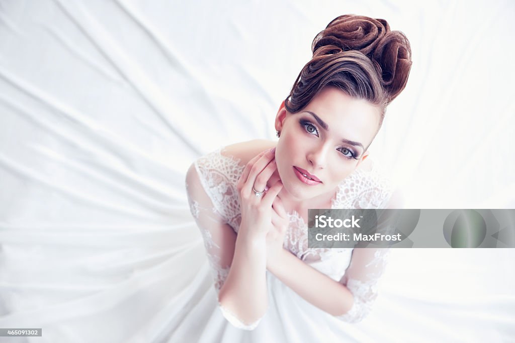 Closeup portrait of young gorgeous bride Bride Stock Photo