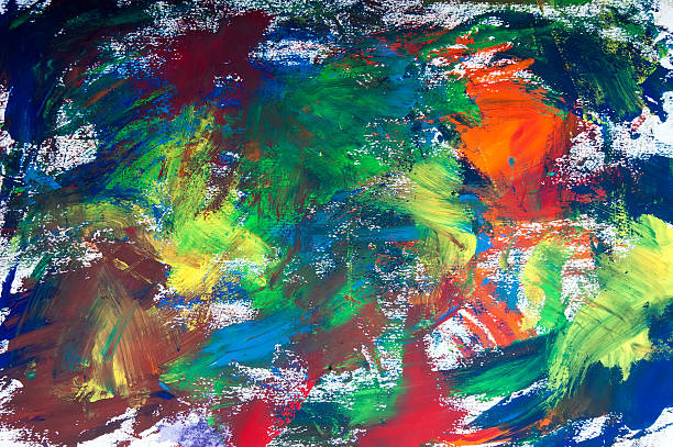 istock Colorful background painted with gouache 465093322