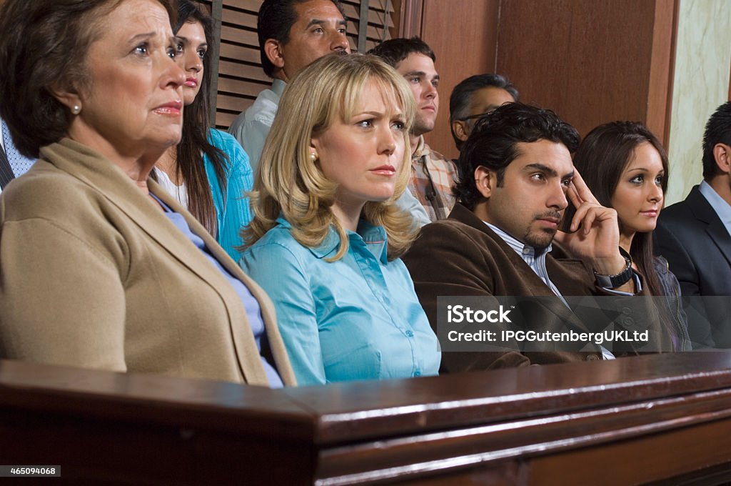 Courtroom Jurors during trial Legal Trial Stock Photo