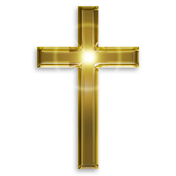 golden crucifix stock photo