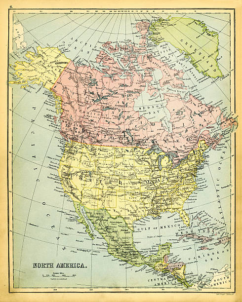 istock Antique Map of North America 1897 465095958