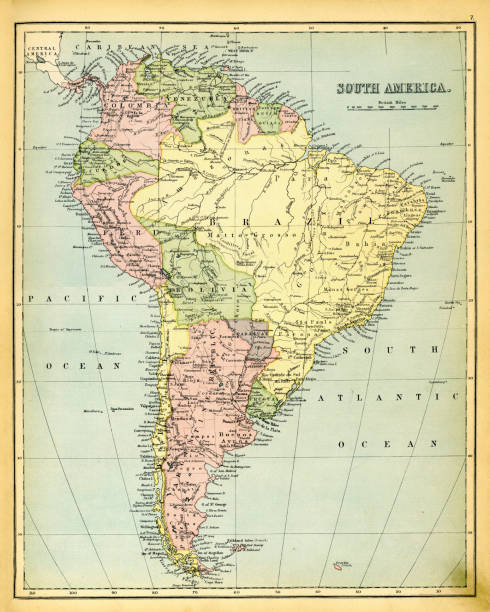 istock Antique Map of South America 1897 465095968