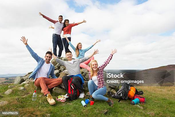 Group Of Young People Hiking In The Country Stock Photo - Download Image Now - Teenager, Hiking, Group Of People