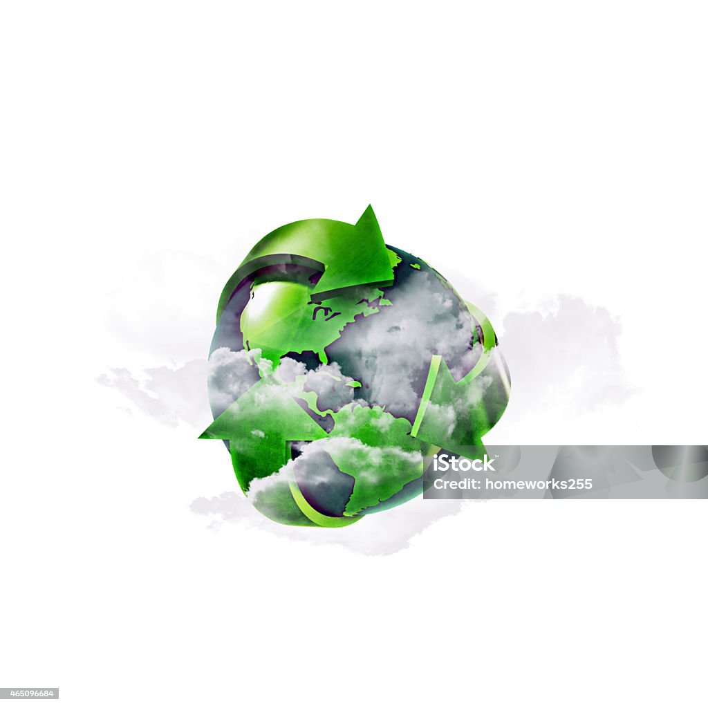 recycling world recycling world isolated on white background 2015 Stock Photo