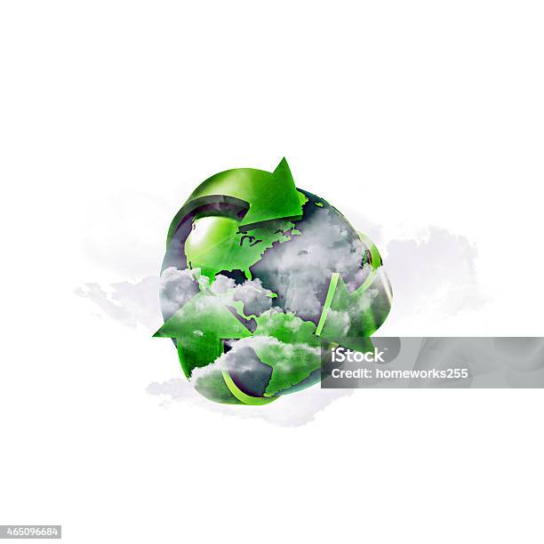 Recycling World Stock Photo - Download Image Now - 2015, Arrow Symbol, Bicycle