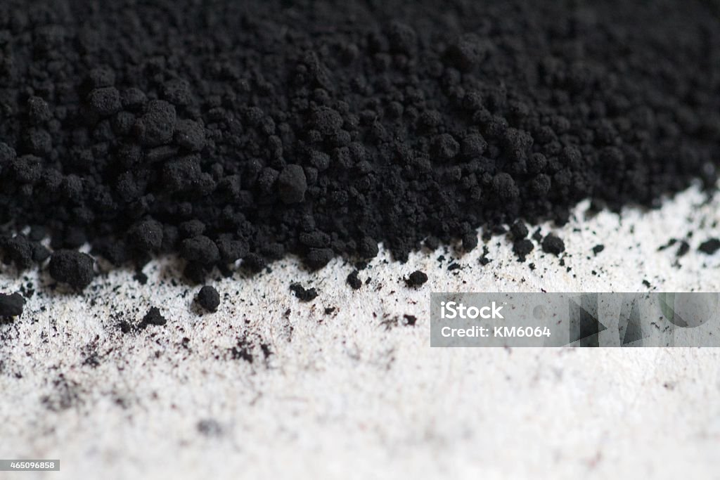 Black pigment dust Pure Black pigment Coal Stock Photo
