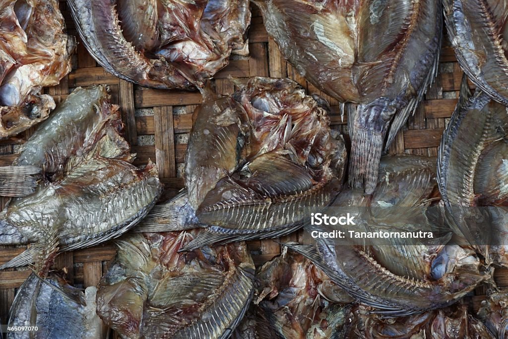 preserve dry fish preserve small dry fish in Thai style 2015 Stock Photo