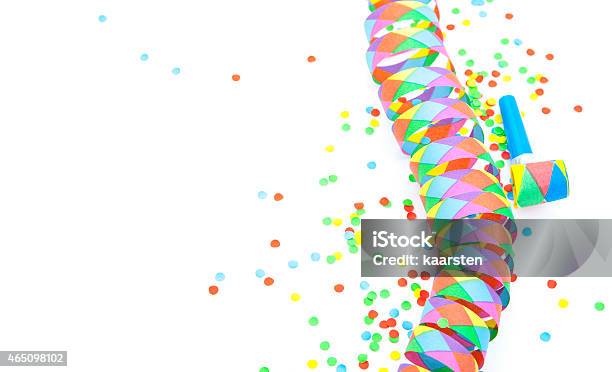 Party Decoration Background Stock Photo - Download Image Now - 2015, Confetti, Copy Space
