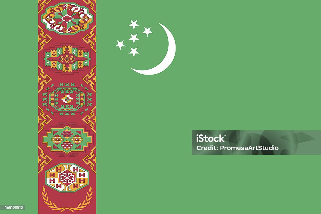 Turkmenistan Flag Authority stock illustration