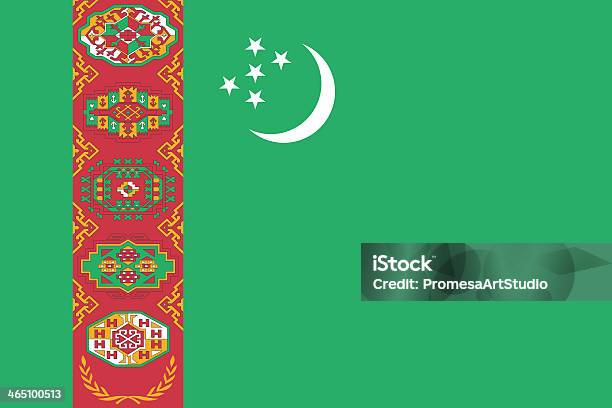 Turkmenistan Flag Stock Illustration - Download Image Now - Authority, Backgrounds, Colors