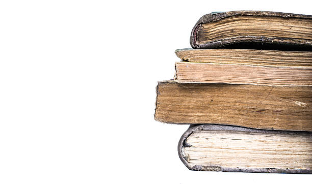 istock Closed old books isolated on white background. 465101406
