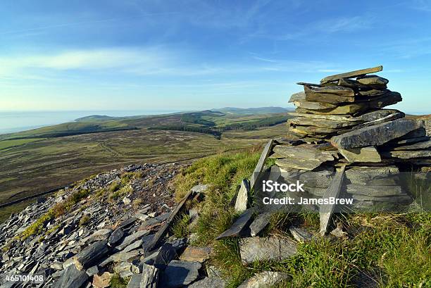 Isle Of Man Mountain Cairn Stock Photo - Download Image Now - 2015, Europe, Hill