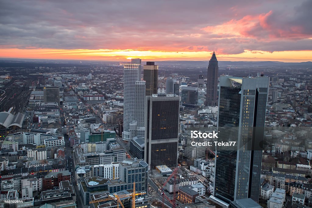 frankfurt am main germany cityscape sundown 2015 Stock Photo