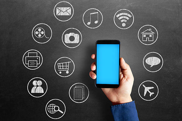 istock Social media icons on blackboard 465103072