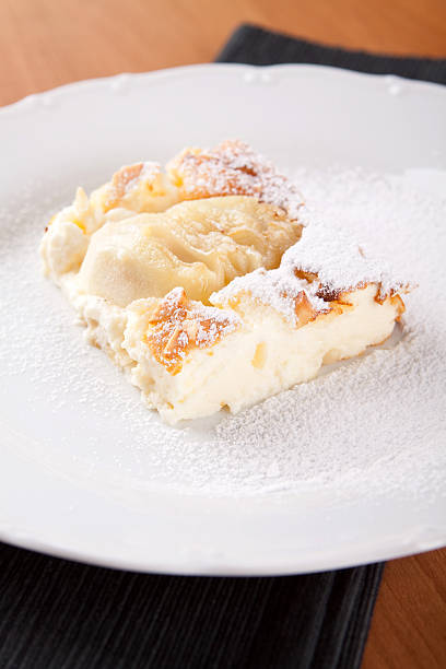 istock Cheesecake souffle with almonds sprinkled and sugar 465103317