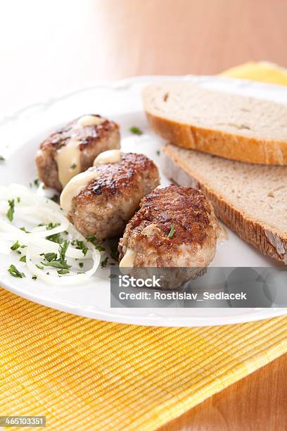 Meat Dumplings Stuffed With Cheese And Onion Bread Stock Photo - Download Image Now - Beef, Cheese, Close-up