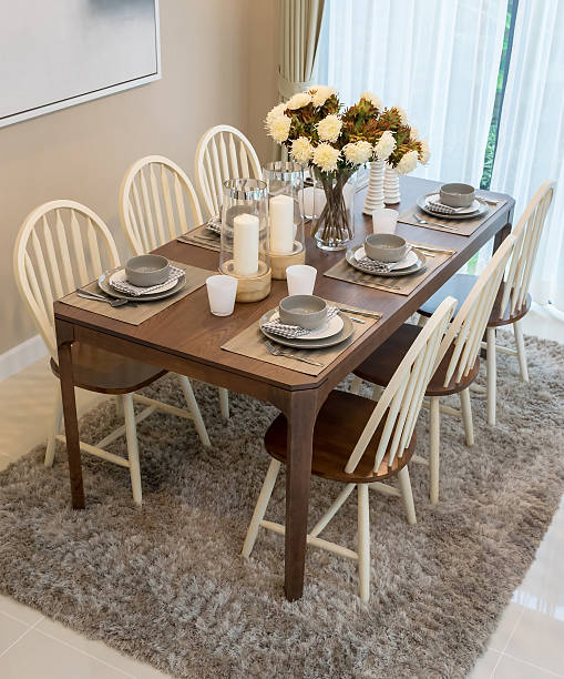 istock dining table and comfortable chairs in modern home with elegant 465103386
