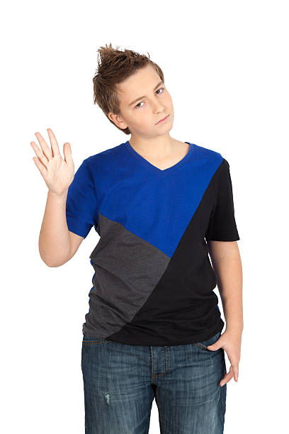 istock Handsome child doing different expressions in different sets of clothes 465103406