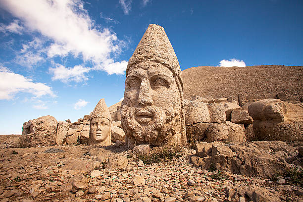 Mount Nemrut Giant god statues on the top of the Mount Nemrut nemrut dagi stock pictures, royalty-free photos & images